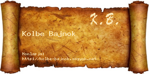 Kolbe Bajnok névjegykártya